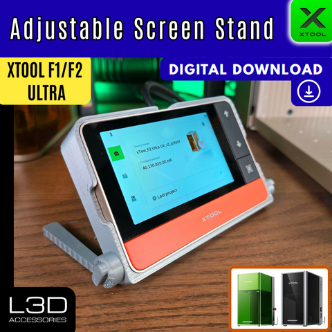 Adjustable Screen Stand STL File for xTool Touchscreen (F1 Ultra, F2 Ultra, F2) Digital Download