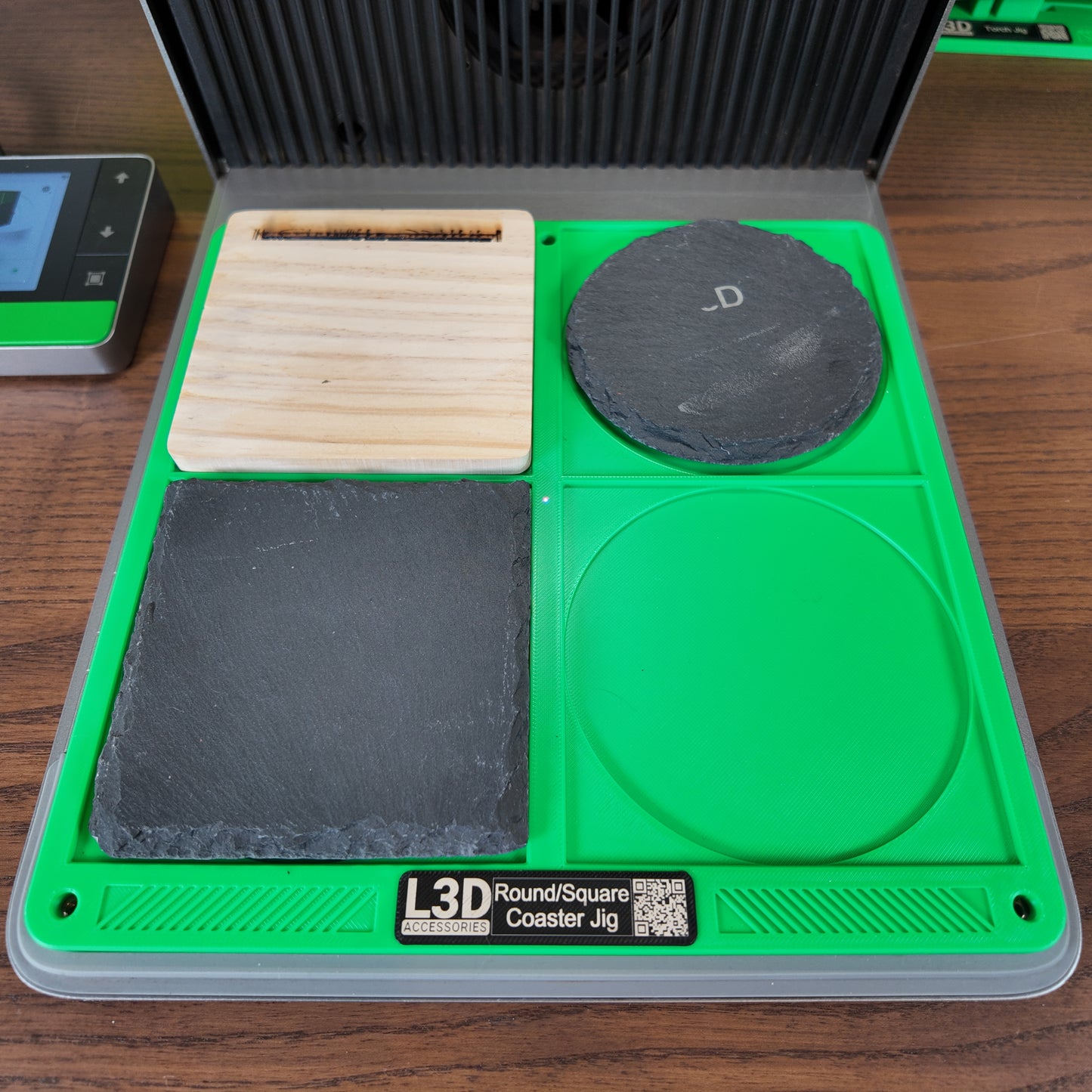 xTool F1 Ultra Coaster Jig | 4-Inch Slate & Wooden Coasters