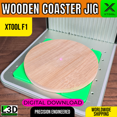 Round Bamboo Coaster Jig STL for xTool F1, F1 Lite & F2 | Digital Download