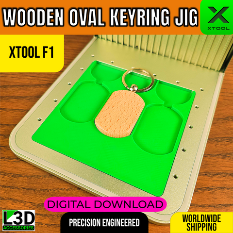 Oval Wooden Keychain Jig STL for xTool F1, F1 Lite & F2 | Digital Download
