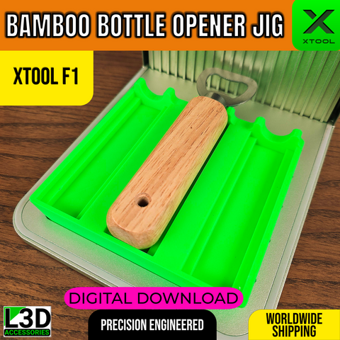 Bamboo Bottle Opener Jig STL for xTool F1, F1 Lite & F2 | Digital Download