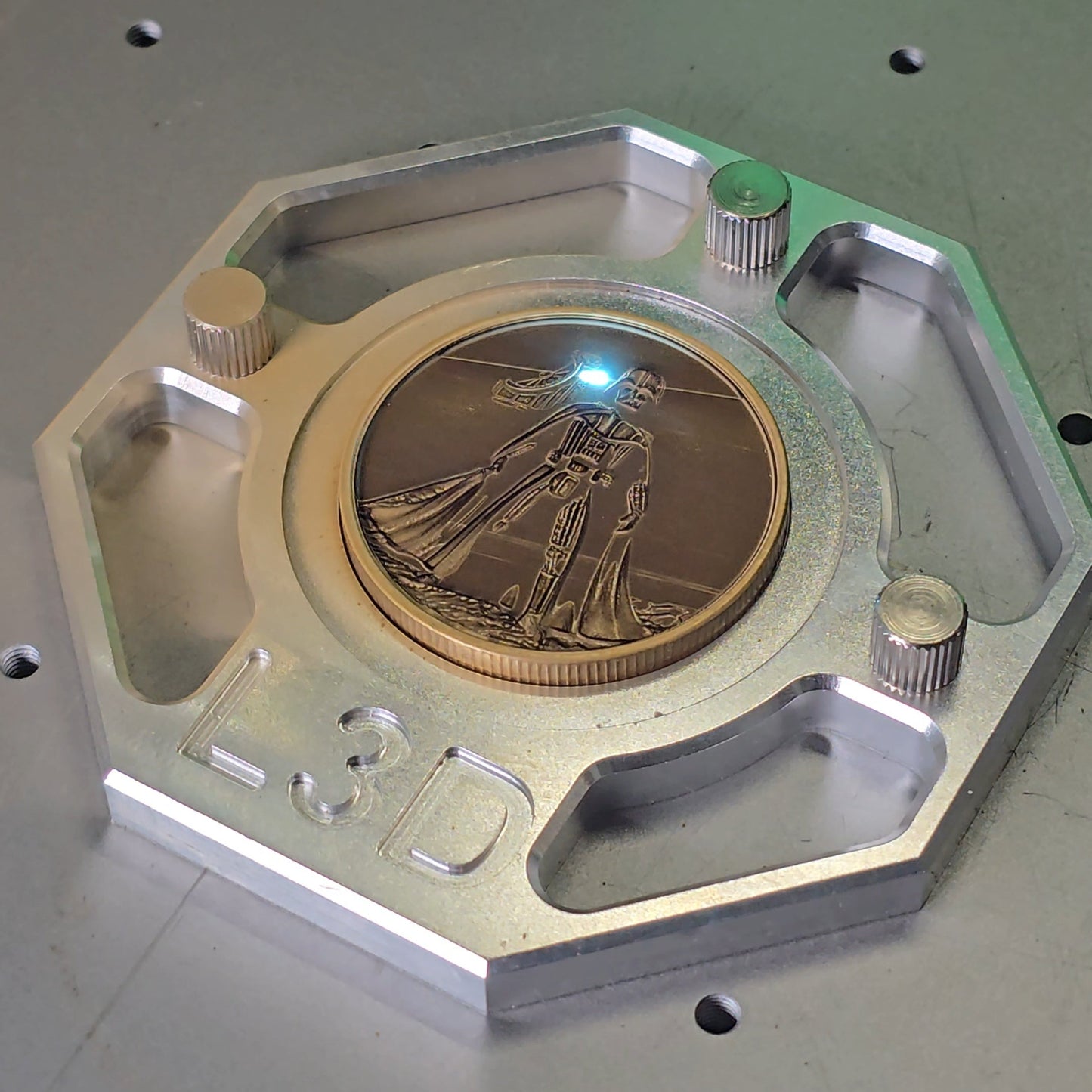Coin Engraving Jig for xTool F1 Ultra & F2 Ultra – 30mm 40mm 50mm Coins – Aluminium Laser Fixture