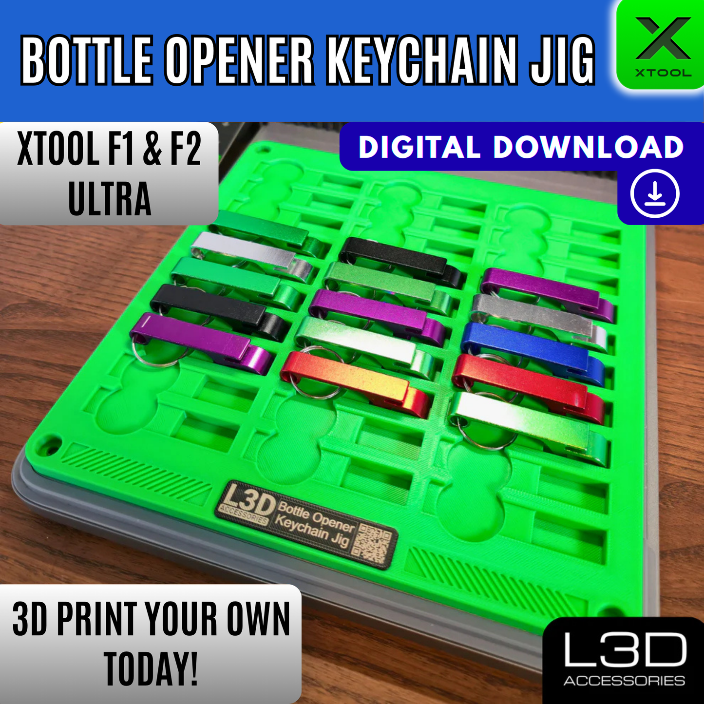 xTool F1 & F2 Ultra Ultimate 20 Jig Bundle STL Files | Digital Download
