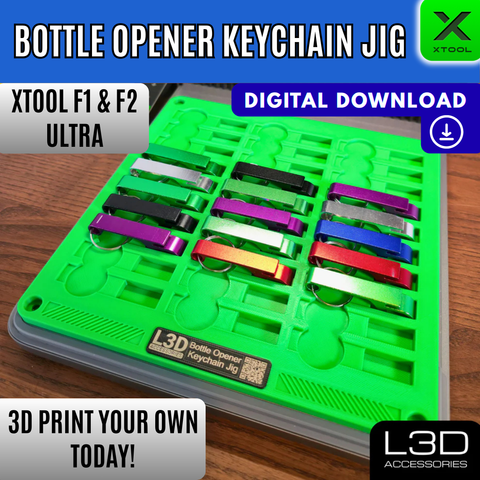 30-Slot Bottle Opener Keychain Jig STL for xTool F1 Ultra, F2 Ultra & F2 Ultra UV | Digital Download