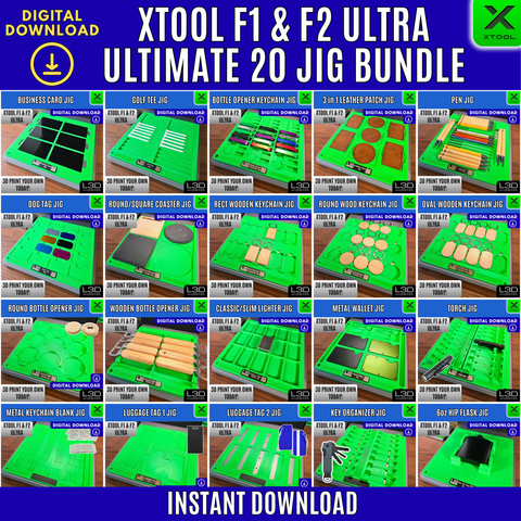 Ultimate 20 Jig Bundle STL for xTool F1 Ultra, F2 Ultra & F2 Ultra UV | Digital Download