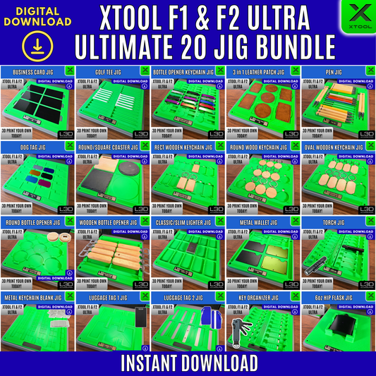 xTool F1 & F2 Ultra Ultimate 20 Jig Bundle STL Files | Digital Download