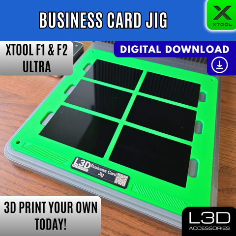 6-Slot Metal Business Card Jig STL for xTool F1 Ultra, F2 Ultra & F2 Ultra UV | Digital Download