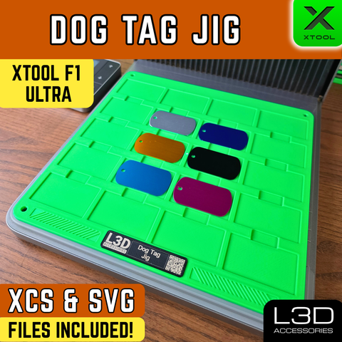 Dog Tag Engraving Jig for xTool F1 Ultra, F2 Ultra & F2 Ultra UV | Multi-Tag Holder