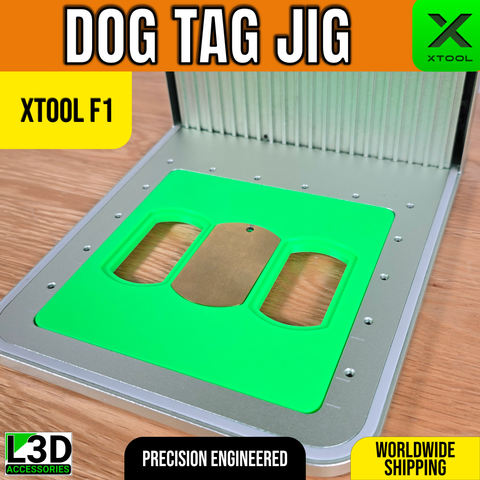 Metal Dog Tag Engraving Jig for xTool F1, F1 Lite & F2 | Pet ID & Military Tags