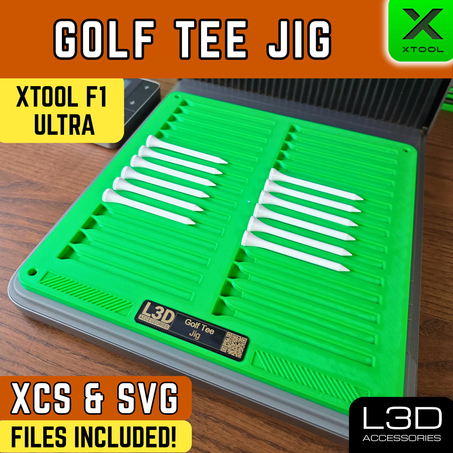 Digital Download | Golf Tee Jig File for xTool F1 Ultra | Engraving Tool