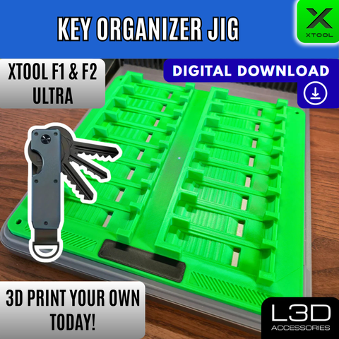 Key Organizer Jig STL for xTool F1 Ultra, F2 Ultra & F2 Ultra UV | Digital Download