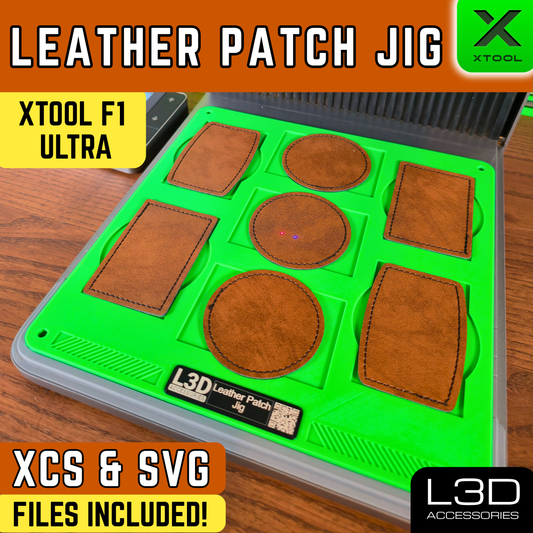 xTool F1 Ultra Leather Patch Jig | Fits Round, Oval & Rectangle Blank