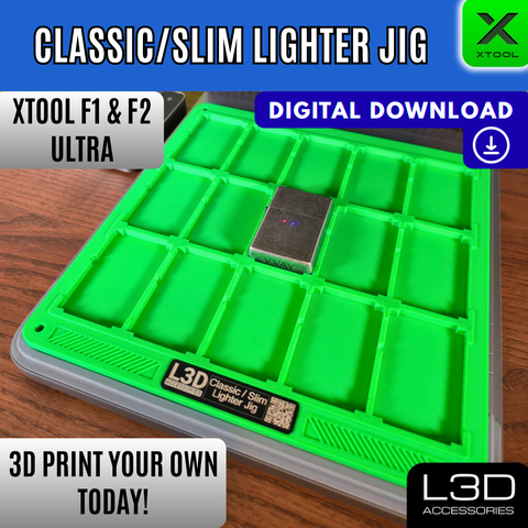 Lighter Jig STL for xTool F1 Ultra, F2 Ultra & F2 Ultra UV | Zippo & Slim Clone | Digital Download