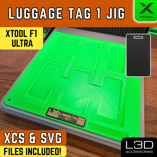 xTool F1 Ultra Luggage Tag Jig 1 | Fits Aluminium Travel ID Blanks