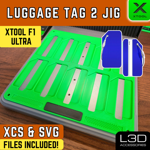 Luggage Tag Engraving Jig for xTool F1 Ultra, F2 Ultra & F2 Ultra UV | 80mm x 42mm Aluminium