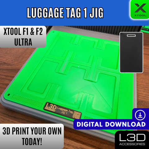 Luggage Tag 1 Jig STL for xTool F1 Ultra, F2 Ultra & F2 Ultra UV | Digital Download