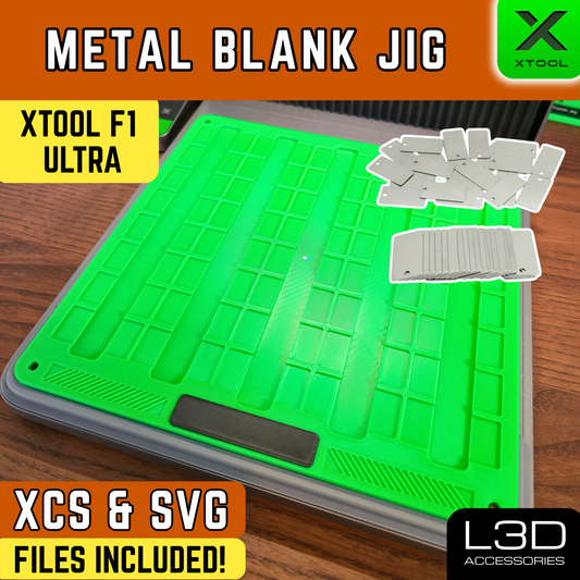 xTool F1 Ultra Metal Blank Jig | Laser Jig for 40mm x 20mm Stainless Steel Tags