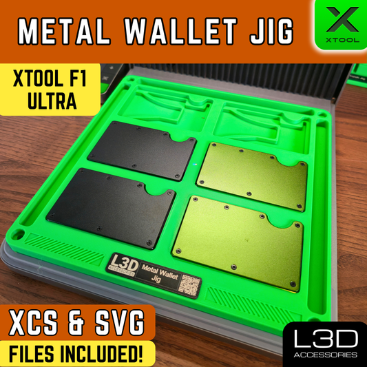 xTool F1 Ultra Metal Wallet Jig | Fits 86mm x 54mm RFID Clip Wallets