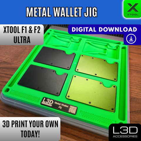 Metal RFID Wallet Jig STL for xTool F1 Ultra, F2 Ultra & F2 Ultra UV | Digital Download