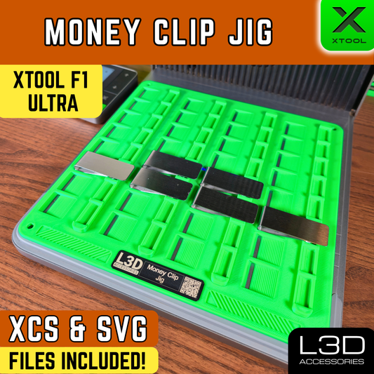 xTool F1 Ultra Money Clip Jig | Stainless Steel Slim Cash Holder Fixture