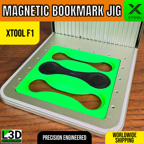 Magnetic Leather Bookmark Jig for xTool F1, F1 Lite & F2 | Faux Leather Holder