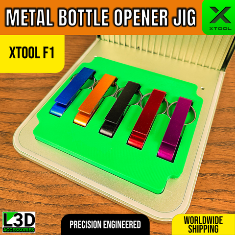 Aluminium Bottle Opener Keyring Jig for xTool F1, F1 Lite & F2 | 65mm x 12mm