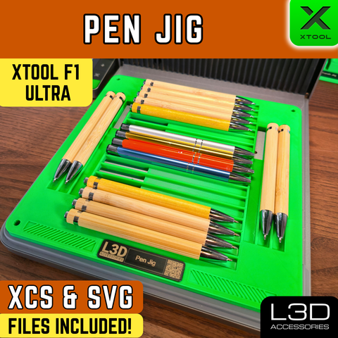 Pen Engraving Jig for xTool F1 Ultra, F2 Ultra & F2 Ultra UV | Bamboo & Metal Ballpoint Pens