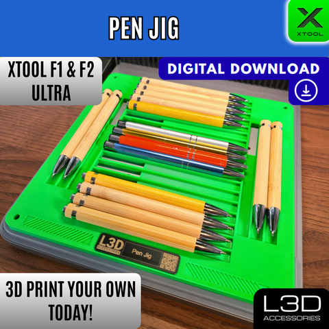 Pen Engraving Jig STL for xTool F1 Ultra, F2 Ultra & F2 Ultra UV | Digital Download