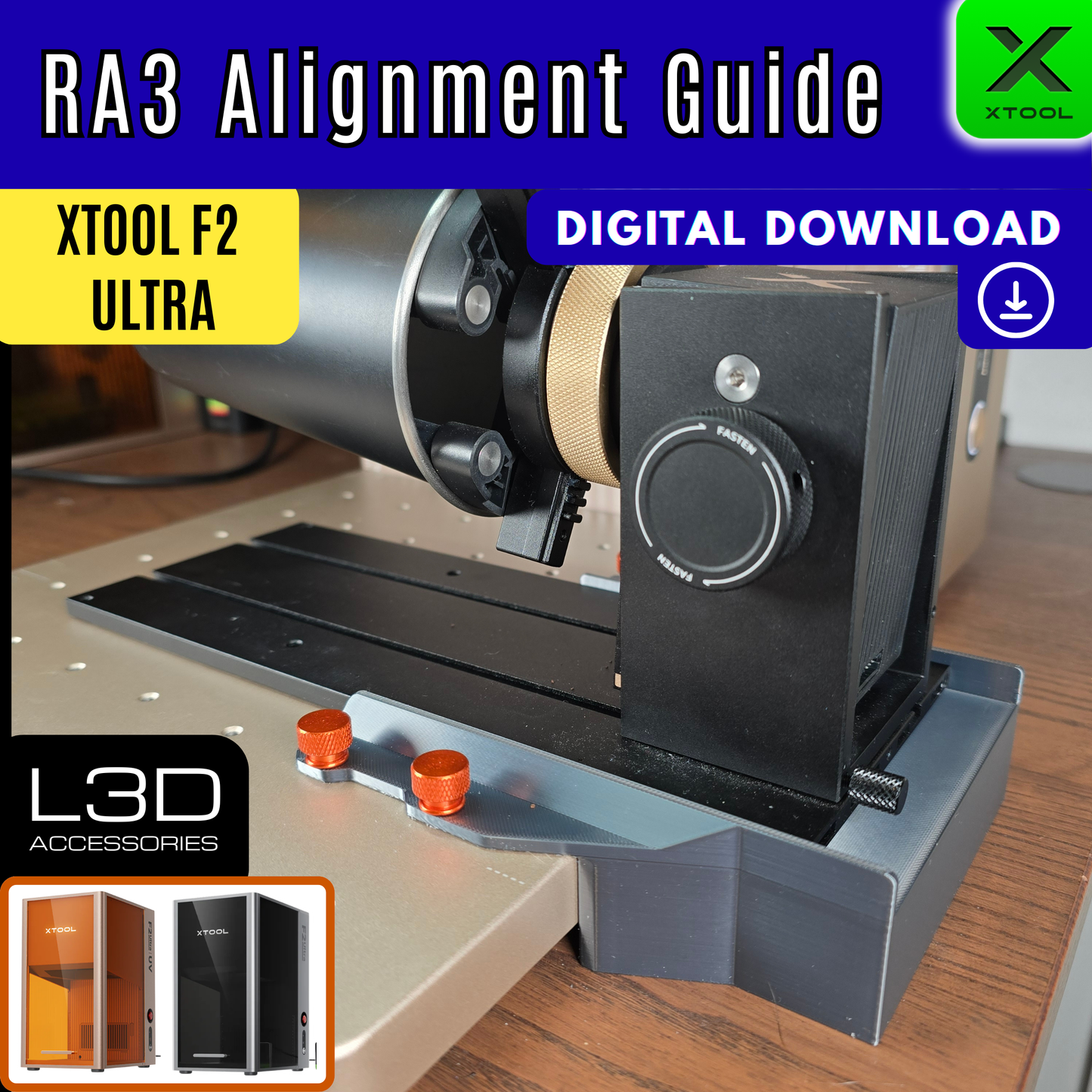 RA3 Alignment Guide STL File – xTool F2 Ultra & F2 Ultra UV (Digital Download)