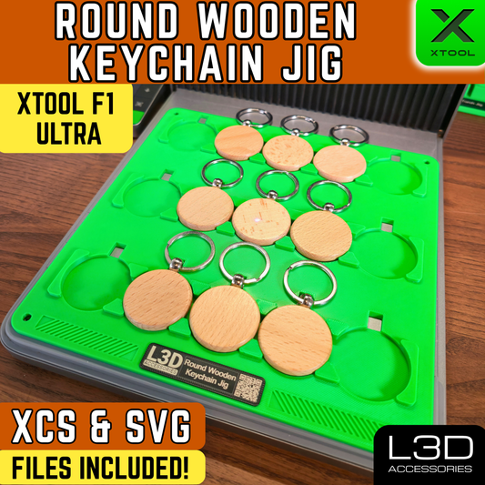xTool F1 Ultra Round Wooden Keychain Jig | Fits 40mm x 7mm Discs