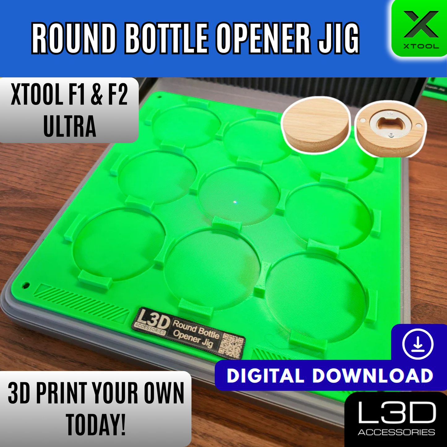 xTool F1 & F2 Ultra Ultimate 20 Jig Bundle STL Files | Digital Download