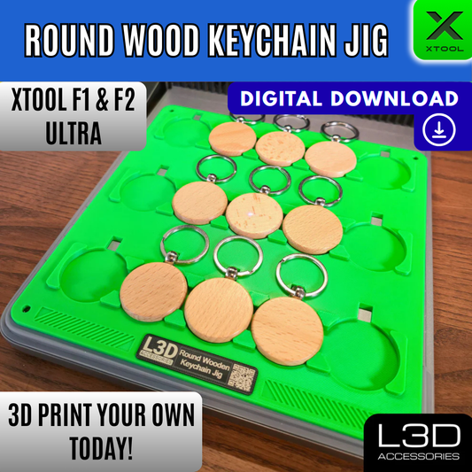 xTool F1 Ultra Round Wooden Keychain Jig STL File | Digital Download