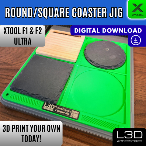 4-Inch Coaster Jig STL for xTool F1 Ultra, F2 Ultra & F2 Ultra UV | Digital Download