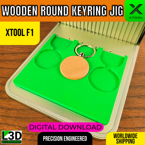 Round Wooden Keychain Jig STL for xTool F1, F1 Lite & F2 | Digital Download