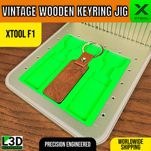 11cm Wooden Keychain Engraving Jig for xTool F1, F1 Lite & F2 | Long Keyring Holder