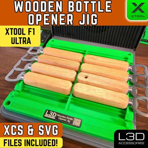 Wooden Bottle Opener Engraving Jig for xTool F1 Ultra, F2 Ultra & F2 Ultra UV | 140mm x 40mm