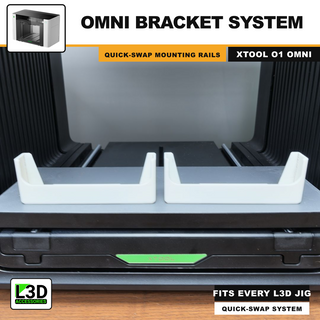 Omni Bracket System for xTool O1 Omni UV Printer | Quick-Swap Jig Mounting Rails
