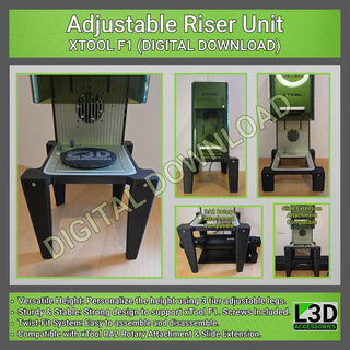 Adjustable Riser Stand STL for xTool F1, F1 Lite & F2 | Height Extension | Digital Download