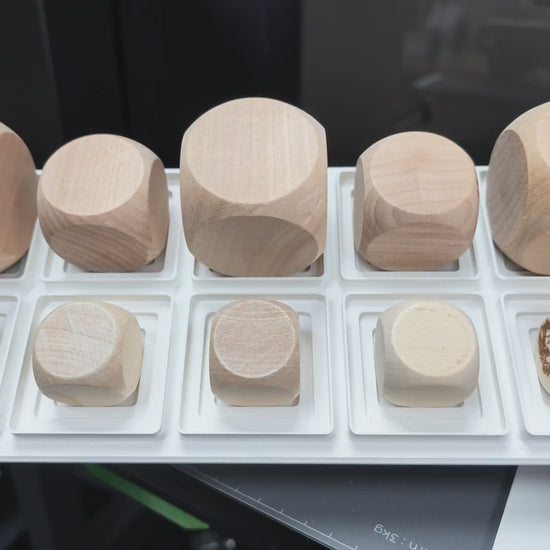 Wooden Dice Jig in use on the xTool O1 Omni