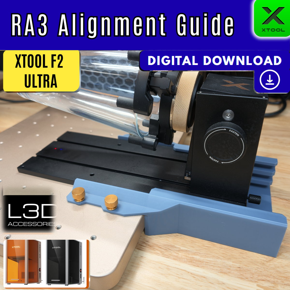 RA3 Alignment Guide STL File for xTool F2 Ultra & F2 Ultra UV (Digital Download)