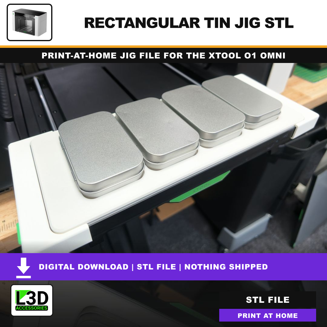 Rectangular Tin Jig STL, included in Volume 2