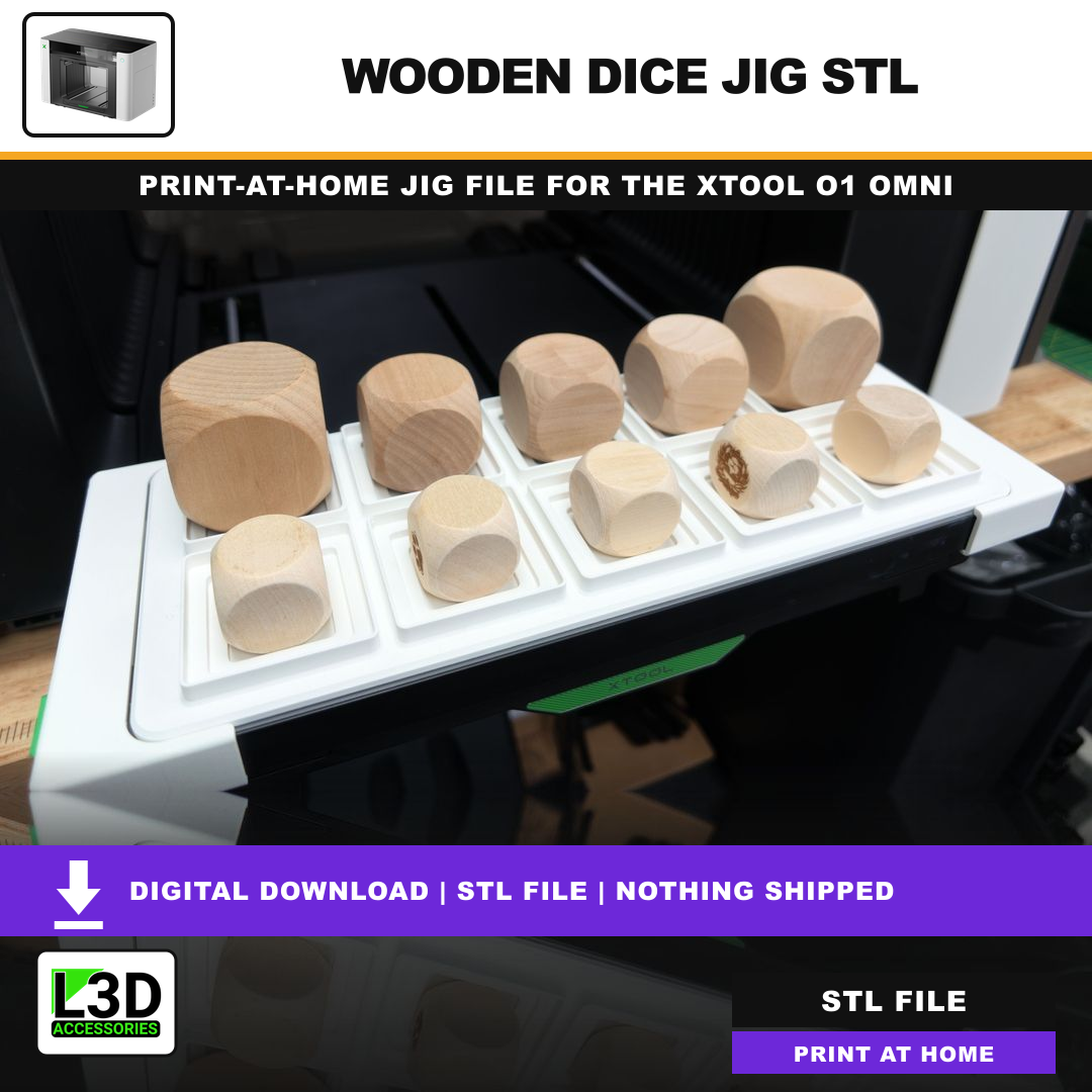 Wooden Dice Jig STL, included in Volume 2