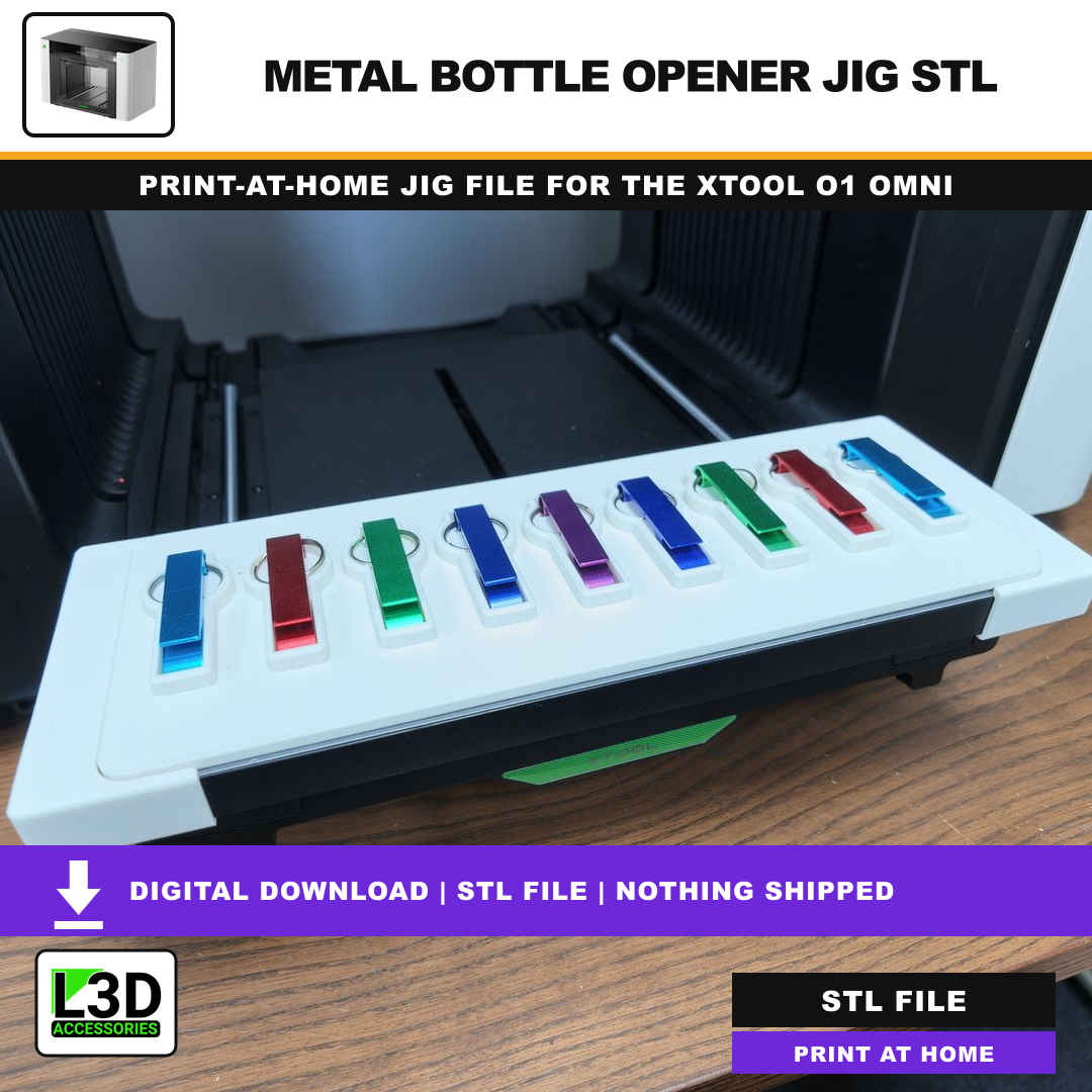 Metal Bottle Opener Keychain Jig STL, included in Volume 1