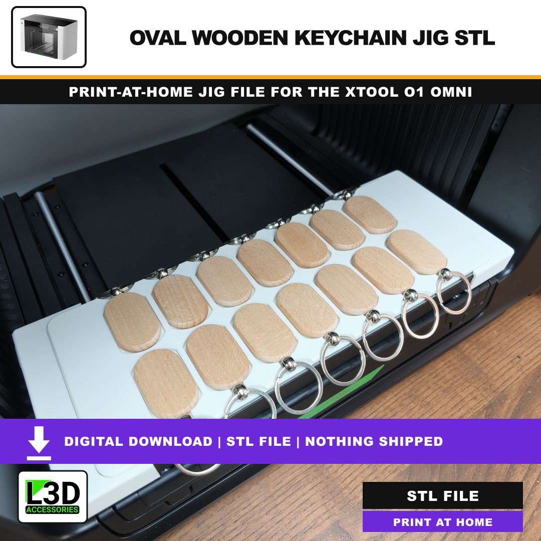 Oval Wooden Keychain Jig STL, included in Volume 1