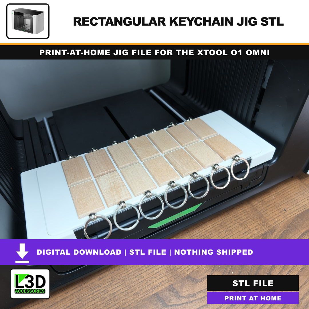 Rectangular Wooden Keychain Jig STL, included in Volume 1