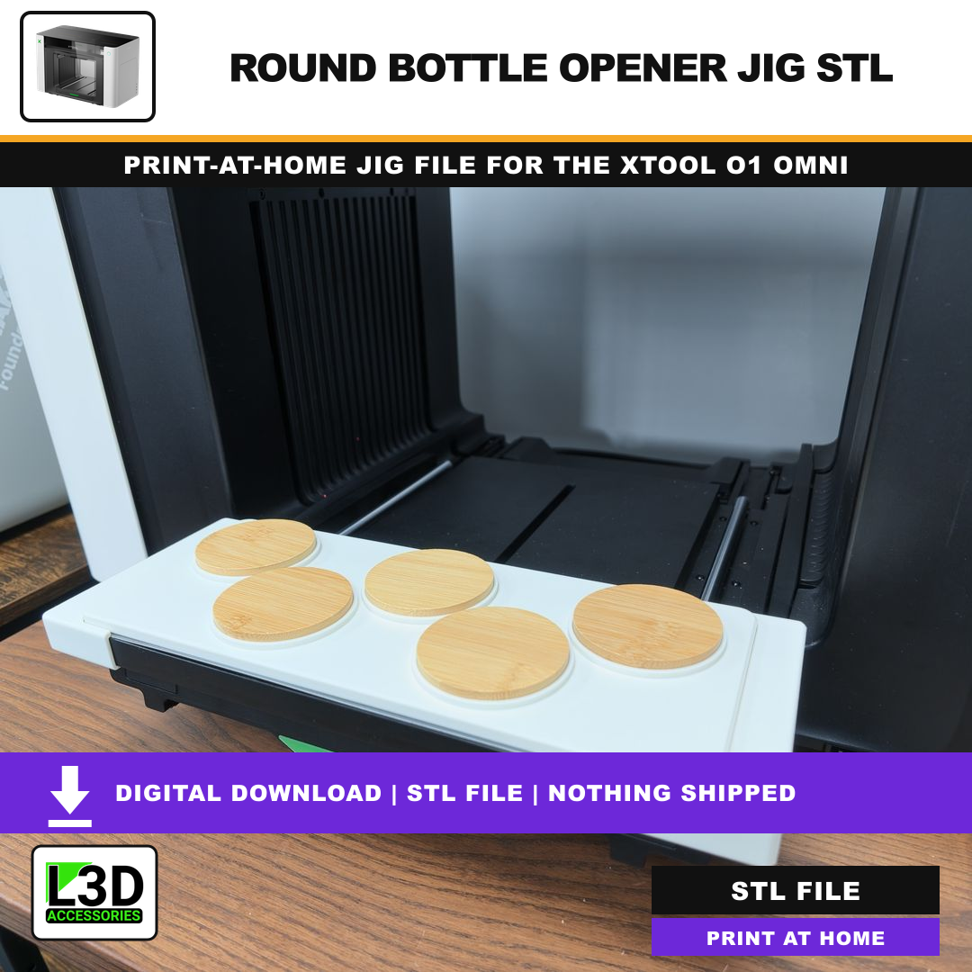 Round Wooden Bottle Opener Jig STL, included in Volume 1