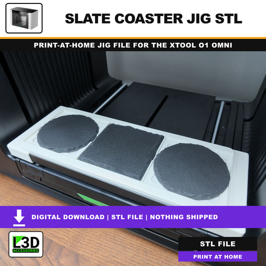 L3D Slate Coaster Jig STL for xTool O1 Omni - digital download hero