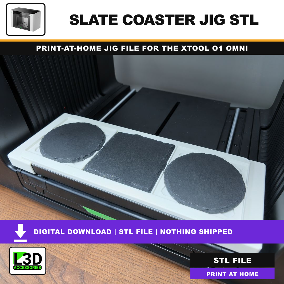 Slate Coaster Jig STL, included in Volume 1