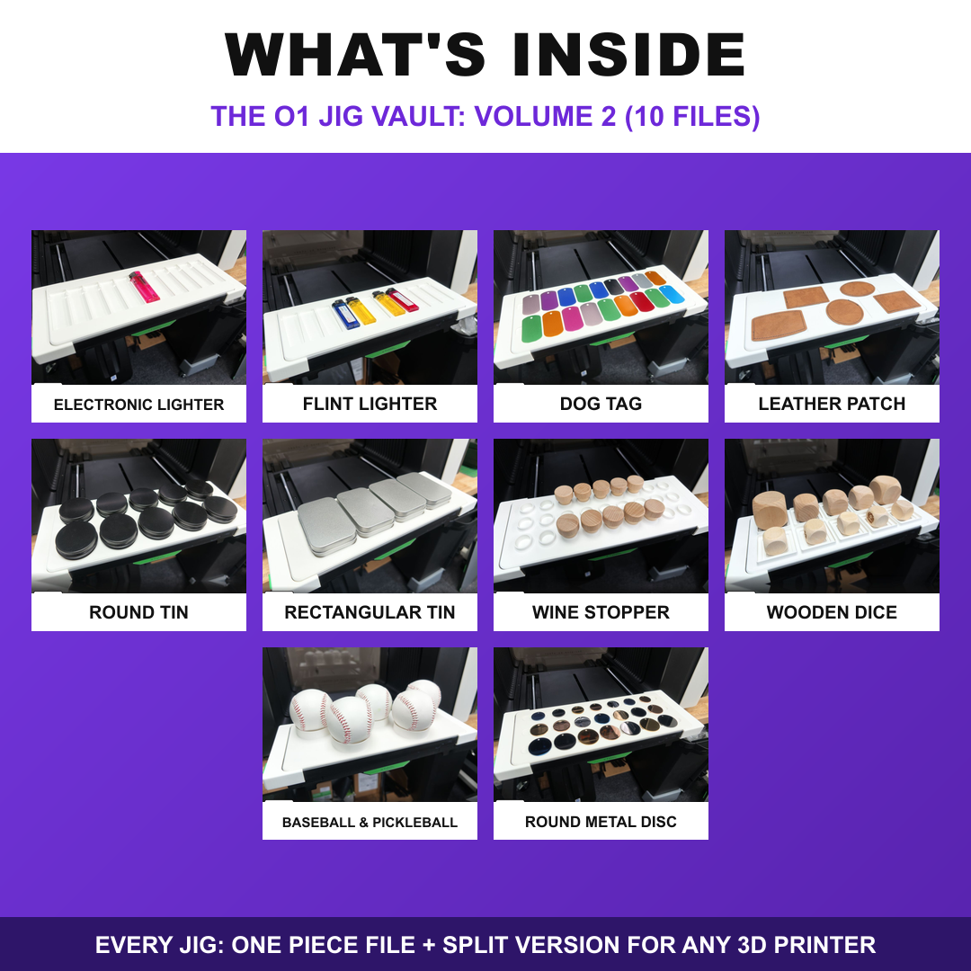 What's inside The O1 Jig Vault Volume 2: the 10 new L3D jigs for the xTool O1 Omni